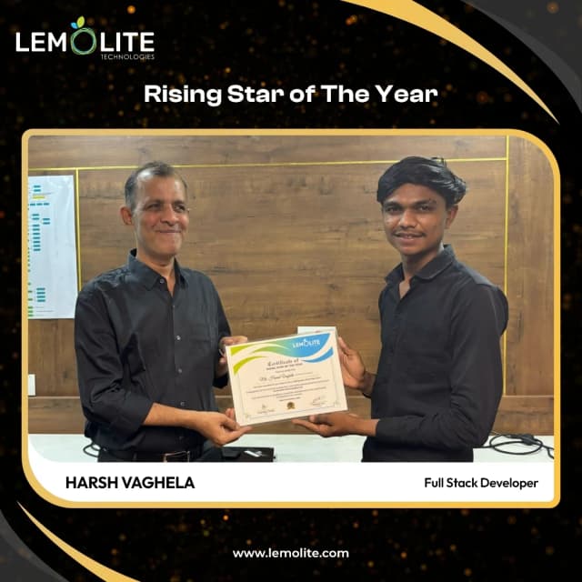 Harsh Vaghela - Rising Star of the year