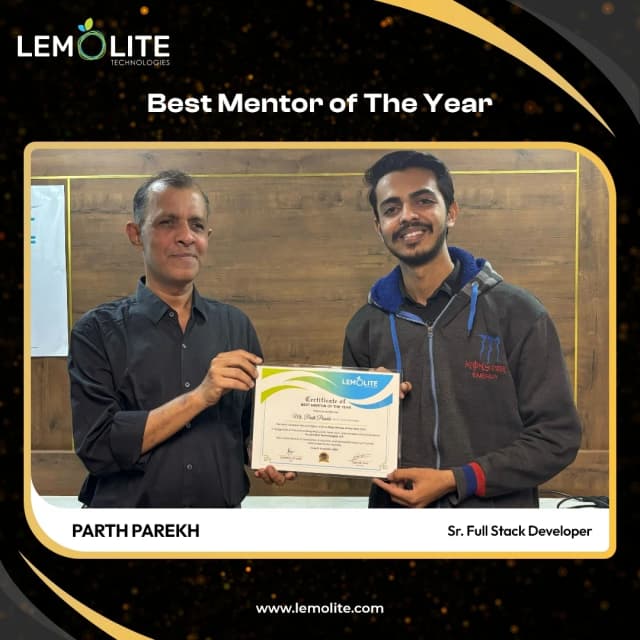 Parth Parekh - Best Mentor of the year